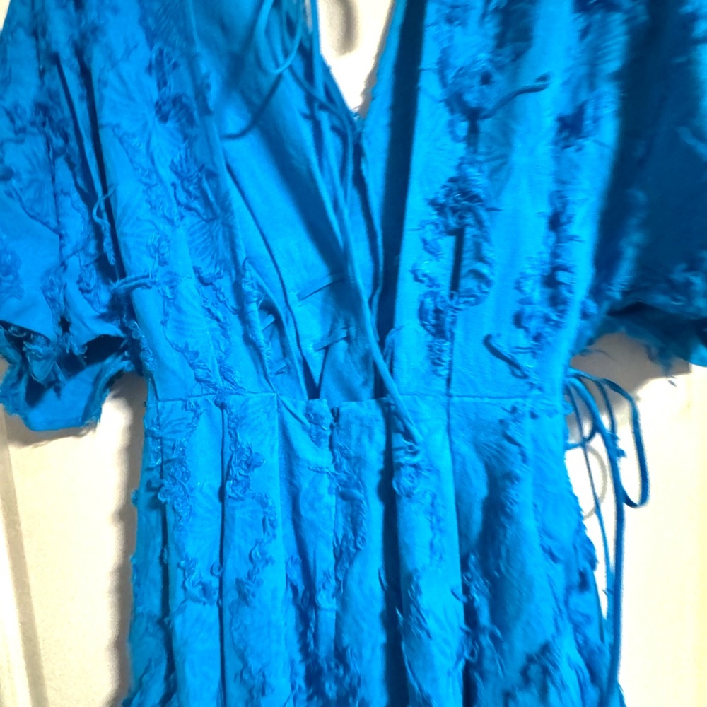 ASOS Arrange Vibrant Blue Textured Midi Dress Size 4 - Picture 7 of 10